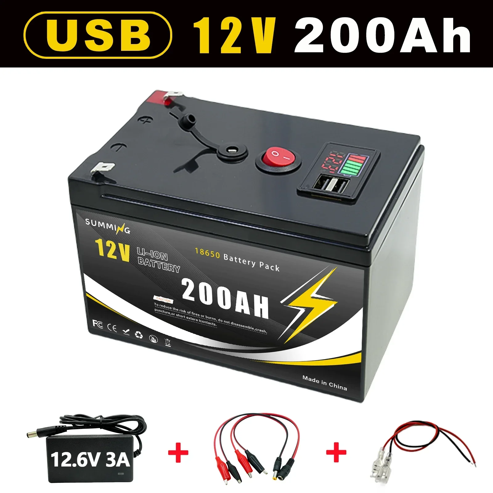 12V 18650 Battery 200Ah Lithium Battery LiFeP04 with BMS 4000+Cycles Perfect for Solar Fish Finder Power Wheel Boat Home RV
12V 18650 Battery 200Ah Lithium Battery LiFeP04 with BMS 4000+Cycles Perfect for Solar Fish Finder Power Wheel Boat Home RV