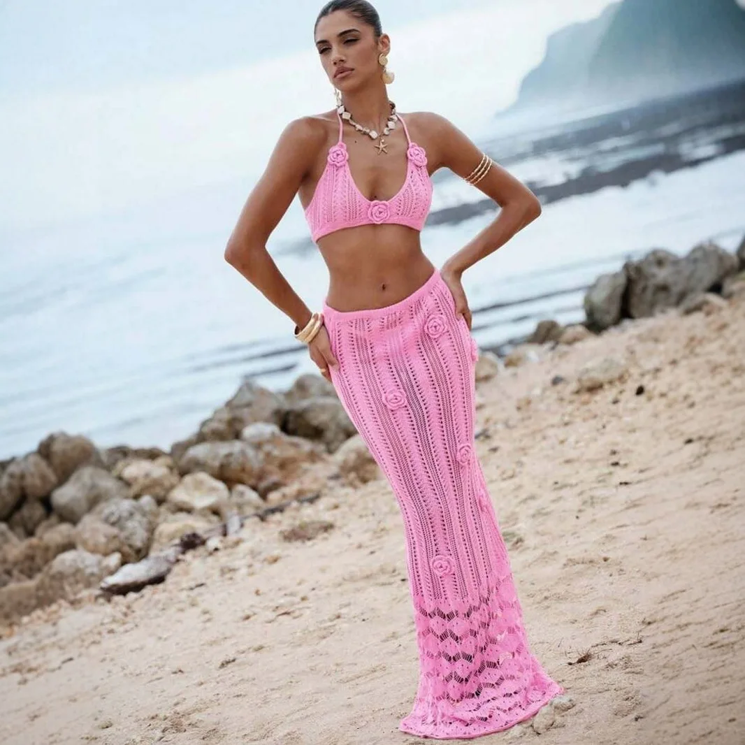 Manga 2025 Cross-Border European And American New Sexy Floral Waist-Baring Bikini Tie Halter Knitted Swimsuit Long Dress
Manga 2025 Cross-Border European And American New Sexy Floral Waist-Baring Bikini Tie Halter Knitted Swimsuit Long Dress