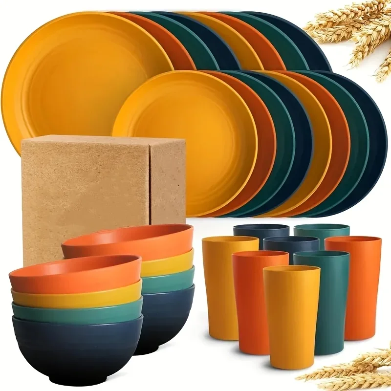 DDHOME 32pcs (for 8 people) Wheat Straw Dinnerware Set - Unbreakable Plastic Plates, Bowls & Cups, Lightweight PP Dinnerware for //Picn
DDHOME 32pcs (for 8 people) Wheat Straw Dinnerware Set - Unbreakable Plastic Plates, Bowls & Cups, Lightweight PP Dinnerware for //Picn