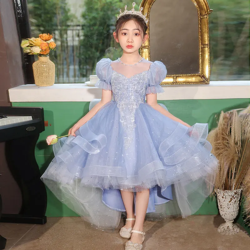 Children Girls Blue Princess Dress Wedding Flower Girl Host Kids Elegant FashionablePiano Formal Birthday Party Gown Costume
Children Girls Blue Princess Dress Wedding Flower Girl Host Kids Elegant FashionablePiano Formal Birthday Party Gown Costume
