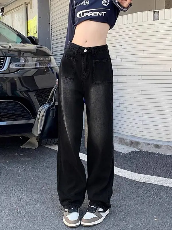 High Waist Straight Leg Jeans Women's plus Size Loose Fit Slimming Wide Leg Long Pants Vintage Black Grey Pear Shape Body
High Waist Straight Leg Jeans Women's plus Size Loose Fit Slimming Wide Leg Long Pants Vintage Black Grey Pear Shape Body