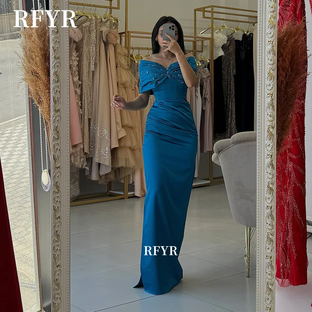 RFYR Beaded Evening Dress Mermaid Prom Dress Teal Off Shoulder Party Dress for Arabic Women مناسبة رسمية Customized
RFYR Beaded Evening Dress Mermaid Prom Dress Teal Off Shoulder Party Dress for Arabic Women مناسبة رسمية Customized