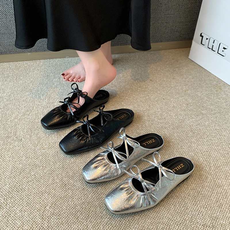 Ruched Mule Slides Square Toe Flat Slippers With Bow Knot Casual Summer Outdoor Shoes Comfortable Non Slip Footwear Lightweight
Ruched Mule Slides Square Toe Flat Slippers With Bow Knot Casual Summer Outdoor Shoes Comfortable Non Slip Footwear Lightweight