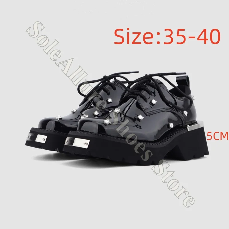 Punk Style Platform Derby Shoes Lace Up Patent Leather Studded Non Slip Comfortable Cushioned Supportive Lightweight Shoes
Punk Style Platform Derby Shoes Lace Up Patent Leather Studded Non Slip Comfortable Cushioned Supportive Lightweight Shoes