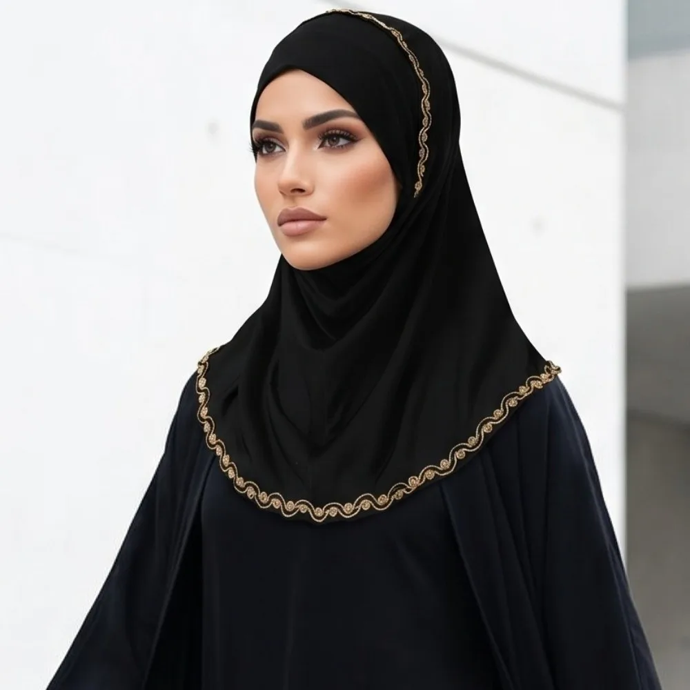 New Breathable Instant Headscarf Gold Lace Fabric Modal Stretch Hijab Scarf Plain Solid Color Underscarf Women
New Breathable Instant Headscarf Gold Lace Fabric Modal Stretch Hijab Scarf Plain Solid Color Underscarf Women