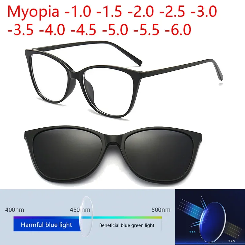 6 in 1 Cat Eye Myopia Sunglasses Women Magnet ClipGlasses Prescription optics Computer polarization Spectacles -0.5 to -10
6 in 1 Cat Eye Myopia Sunglasses Women Magnet ClipGlasses Prescription optics Computer polarization Spectacles -0.5 to -10