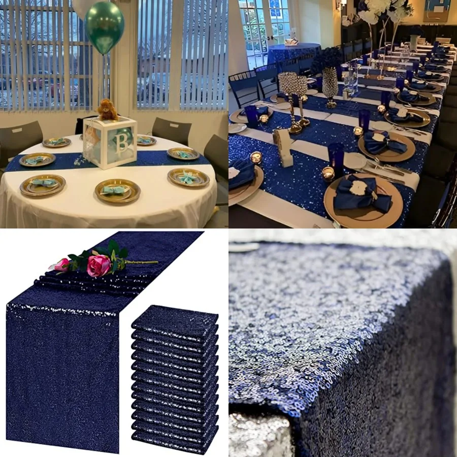 12 Pack Sequin Table Runner 12 x 108 Inch - High Density Sparkly Glitter Table Runners for Wedding Reception, Graduation Party,
12 Pack Sequin Table Runner 12 x 108 Inch - High Density Sparkly Glitter Table Runners for Wedding Reception, Graduation Party,