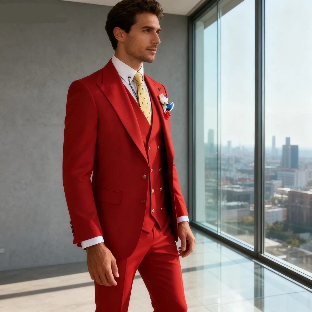 Men's Smart Casual 3 Piece Peak Lapel Single Breasted Wedding Tuxedo Slim Fit Formal Best Man Groom Costume Homme
Men's Smart Casual 3 Piece Peak Lapel Single Breasted Wedding Tuxedo Slim Fit Formal Best Man Groom Costume Homme