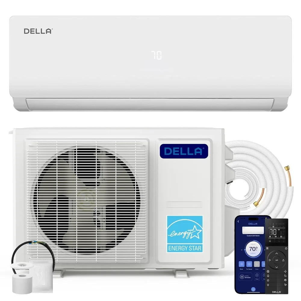Mini Split AC 9000 BTU Cools 400 Sq.Ft 19 SEER2 Ductless Inverter Heat Pump Pre-Charged 16.4ft Kit, Custom
Mini Split AC 9000 BTU Cools 400 Sq.Ft 19 SEER2 Ductless Inverter Heat Pump Pre-Charged 16.4ft Kit, Custom