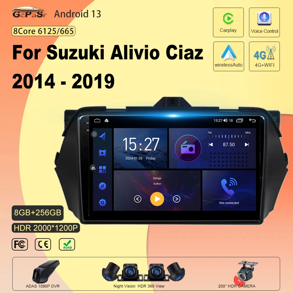 Android Auto для Suzuki Alivio Ciaz 2014-2019 Android 13 Автомобильный DVD Авто Радио Стерео Мультимедийный Плеер GPS Навигация Процессор Без DVD
Android Auto для Suzuki Alivio Ciaz 2014-2019 Android 13 Автомобильный DVD Авто Радио Стерео Мультимедийный Плеер GPS Навигация Процессор Без DVD