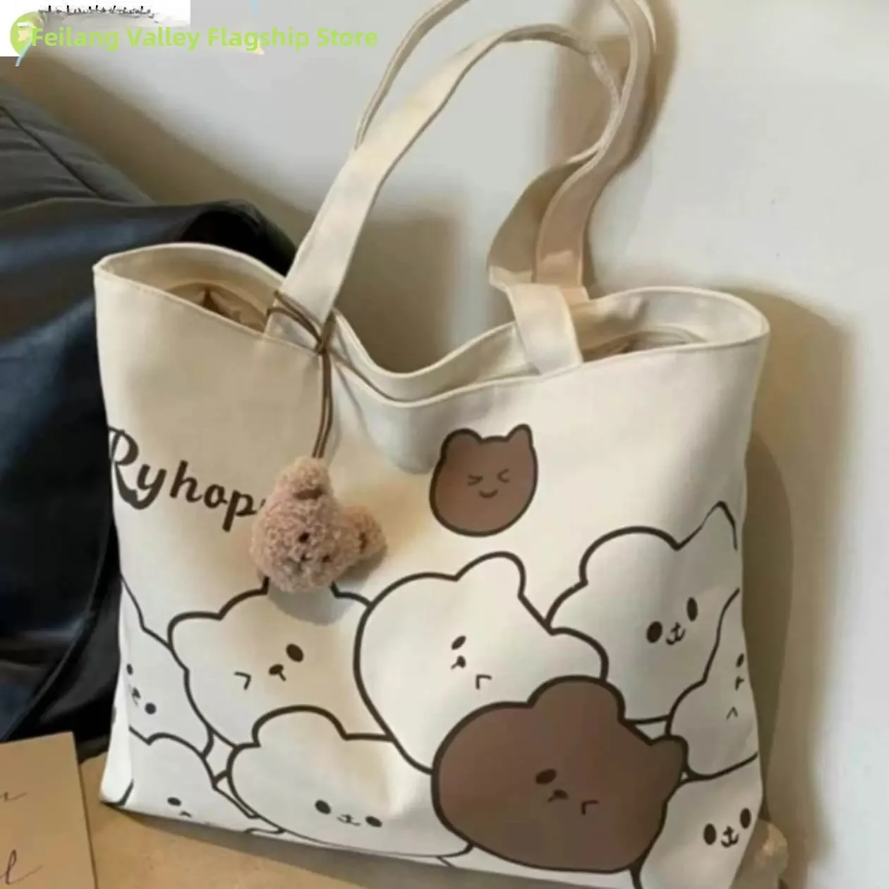 Large Capacity Canvas Tote Bag for Women College Students Class Commuting Cartoon Bear Design Casual Hobo Bag Soft PU Handle
Large Capacity Canvas Tote Bag for Women College Students Class Commuting Cartoon Bear Design Casual Hobo Bag Soft PU Handle