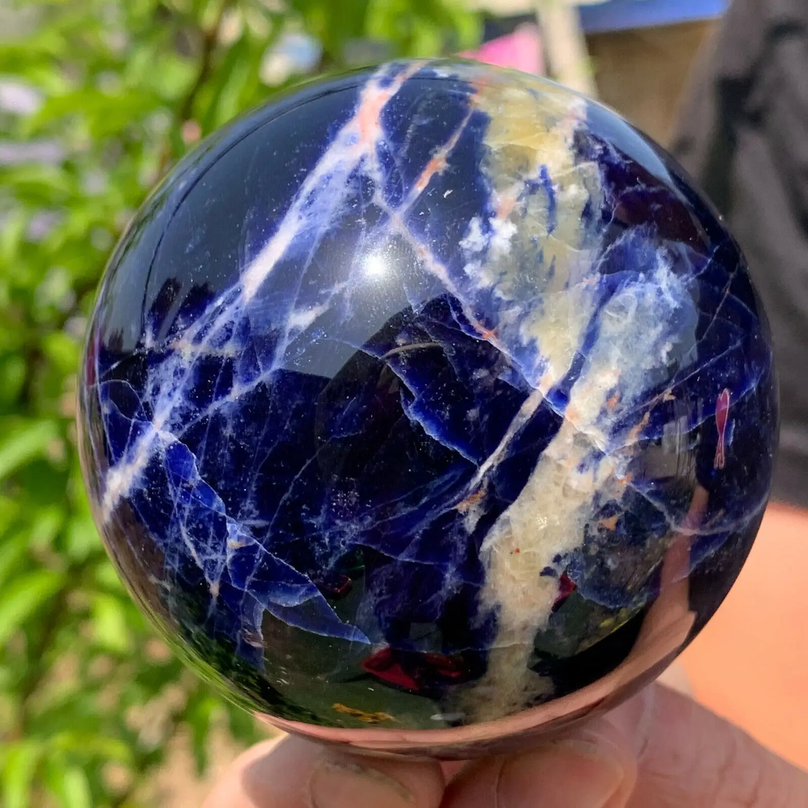 Natural Blue Sodalite Ball, Blue Quartz Crystal Ball, Mineral Reiki Healing Stone, Demagnetization, Divination Crystal Ball
Natural Blue Sodalite Ball, Blue Quartz Crystal Ball, Mineral Reiki Healing Stone, Demagnetization, Divination Crystal Ball