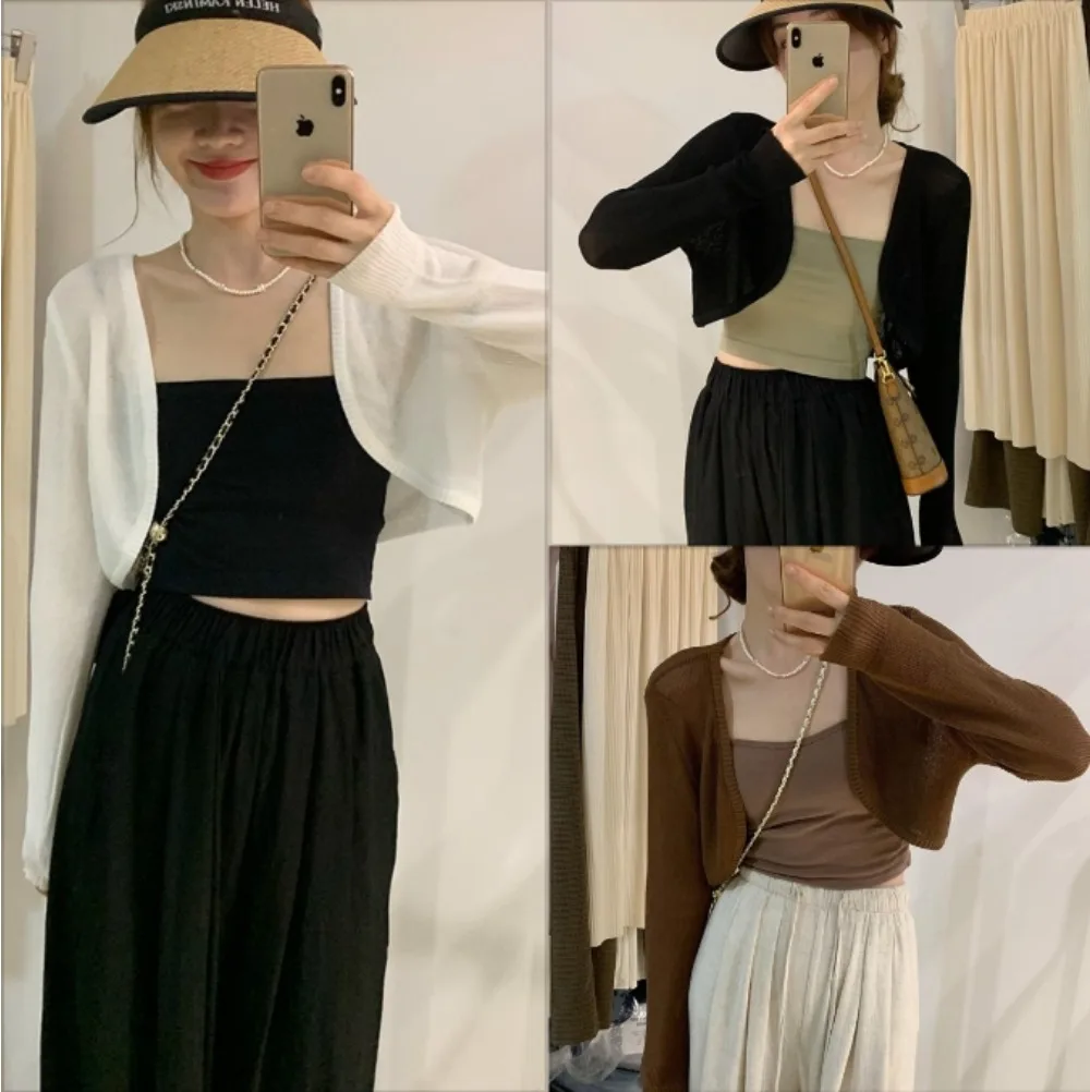 Short Style Sun Protection Shawl Women Korean Fashion Loose Solid Color Sunscreen Top Cardigan
Short Style Sun Protection Shawl Women Korean Fashion Loose Solid Color Sunscreen Top Cardigan