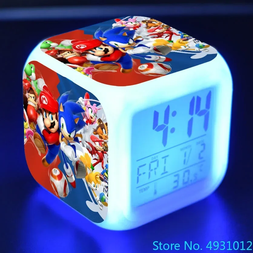 8x8x8cm Anime Sonic Figure Model LED Clock Alarm 7Colorful Touch Light Desk Watch Figurine Hedgehog Toys for Children Gift
8x8x8cm Anime Sonic Figure Model LED Clock Alarm 7Colorful Touch Light Desk Watch Figurine Hedgehog Toys for Children Gift