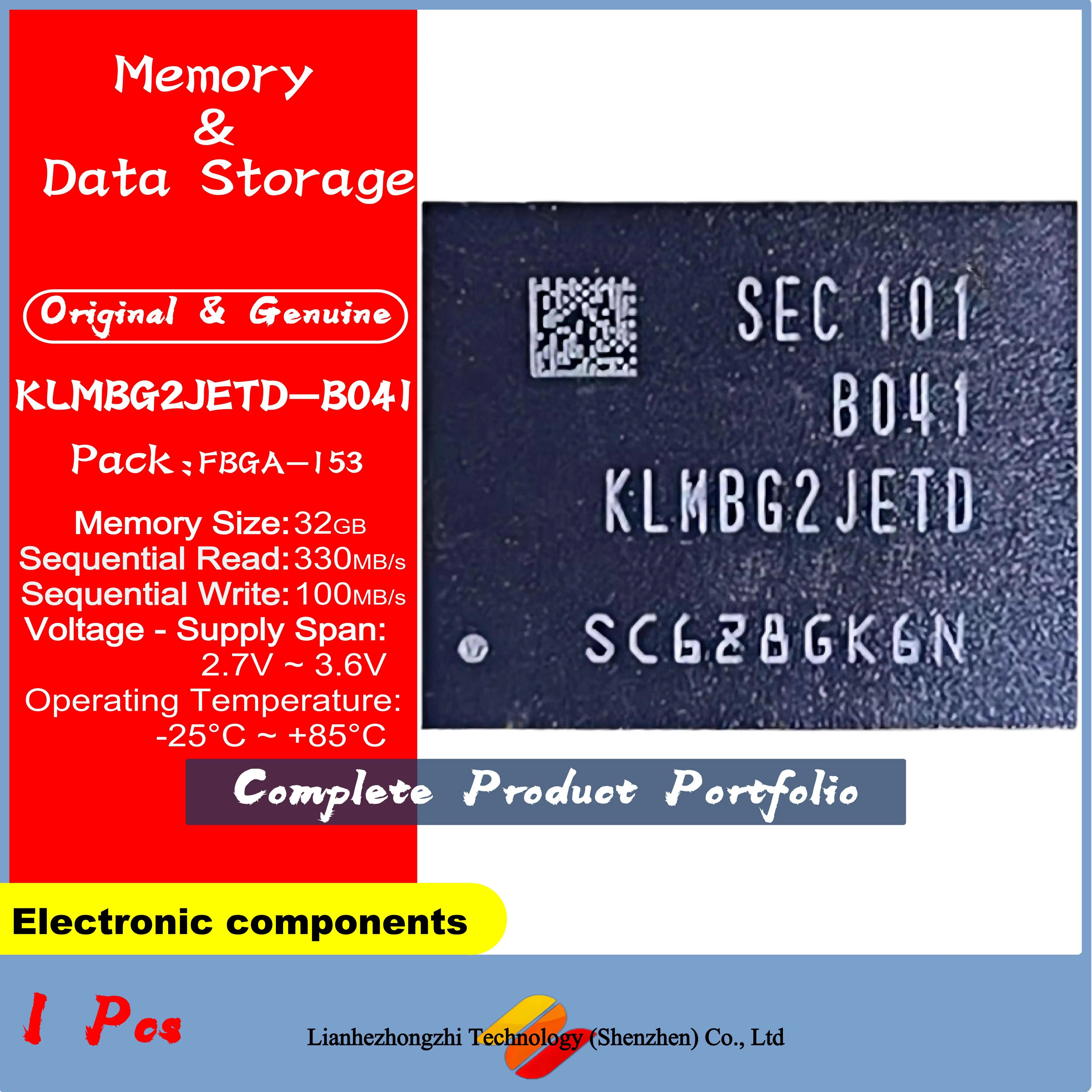 1-5Pcs/LOT KLMBG2JETD-B041 KLMBG2JETD B041 | FBGA-153 Memory & Data Storage 32G eMMC ICs 5.1 BGA Chipset | SMD 100% NEW
1-5Pcs/LOT KLMBG2JETD-B041 KLMBG2JETD B041 | FBGA-153 Memory & Data Storage 32G eMMC ICs 5.1 BGA Chipset | SMD 100% NEW