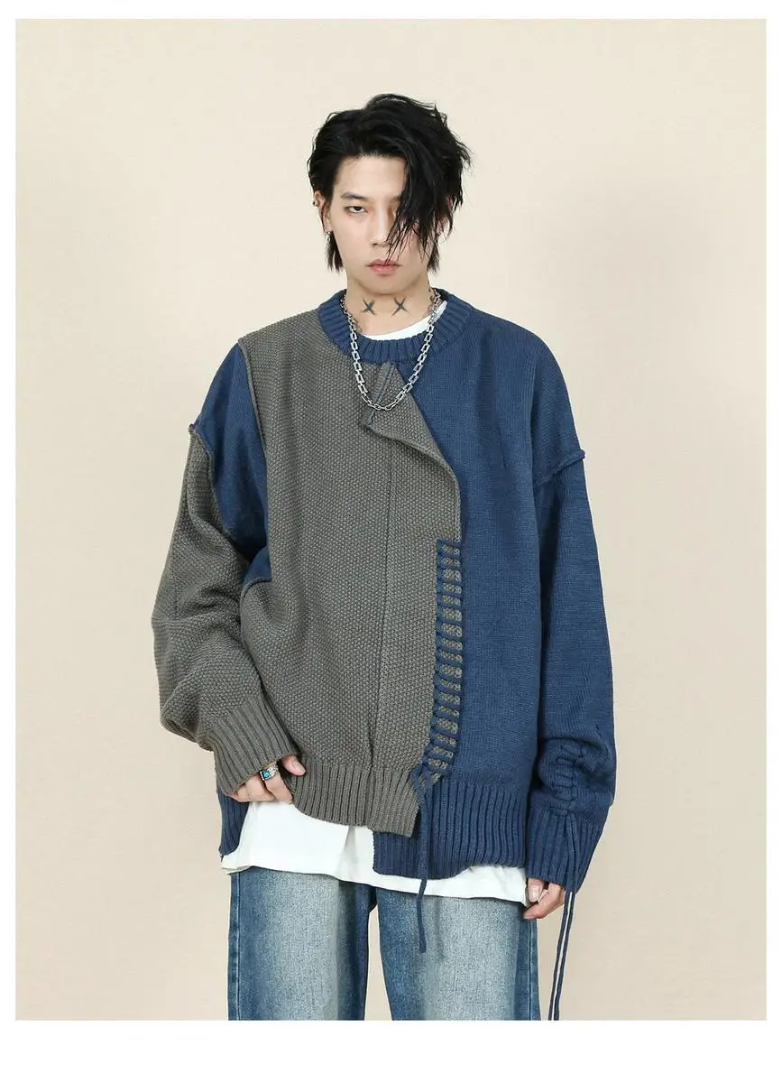 Lazy Style Sweaters Women Contrast Color Patchwork Hole Irregular Vintage Pullovers Autumn Winter Casual Loose Knitted Tops 2022
Lazy Style Sweaters Women Contrast Color Patchwork Hole Irregular Vintage Pullovers Autumn Winter Casual Loose Knitted Tops 2022