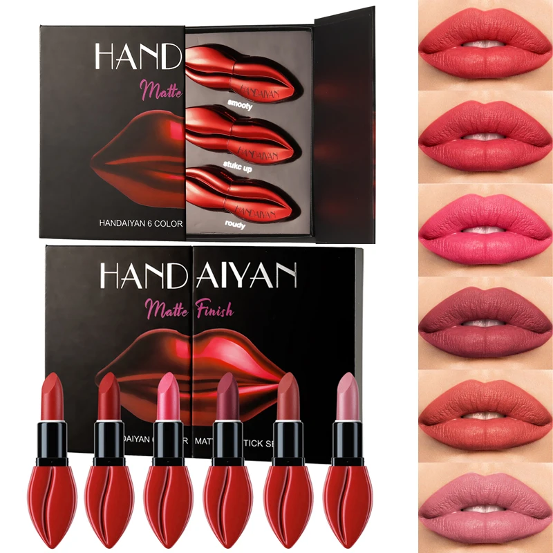 Handaiyan 6 Colors Big Lips Lipstick Makeup Matte Lip Tint Moisturizes Waterproof Lip Stick Long Lasting Lip Stain Cosmetic Set
Handaiyan 6 Colors Big Lips Lipstick Makeup Matte Lip Tint Moisturizes Waterproof Lip Stick Long Lasting Lip Stain Cosmetic Set