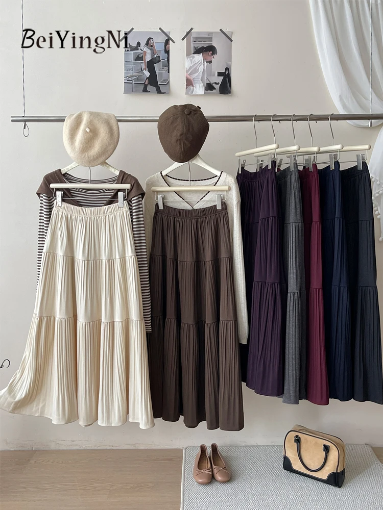 Beiyingni 2025 Autumn Winter Women's Skirt Solid Color Korean Vintage French Midi A-line Skirts Black Casual Long Cake Skirt
Beiyingni 2025 Autumn Winter Women's Skirt Solid Color Korean Vintage French Midi A-line Skirts Black Casual Long Cake Skirt