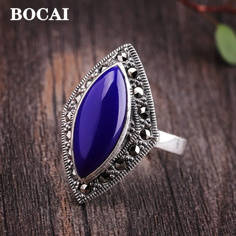 Новинка, ювелирные изделия BOCAI из настоящего серебра S925 пробы, таиландское индивидуальное модное кольцо в форме алмаза с лазуритом, бесплатная доставка
Новинка, ювелирные изделия BOCAI из настоящего серебра S925 пробы, таиландское индивидуальное модное кольцо в форме алмаза с лазуритом, бесплатная доставка