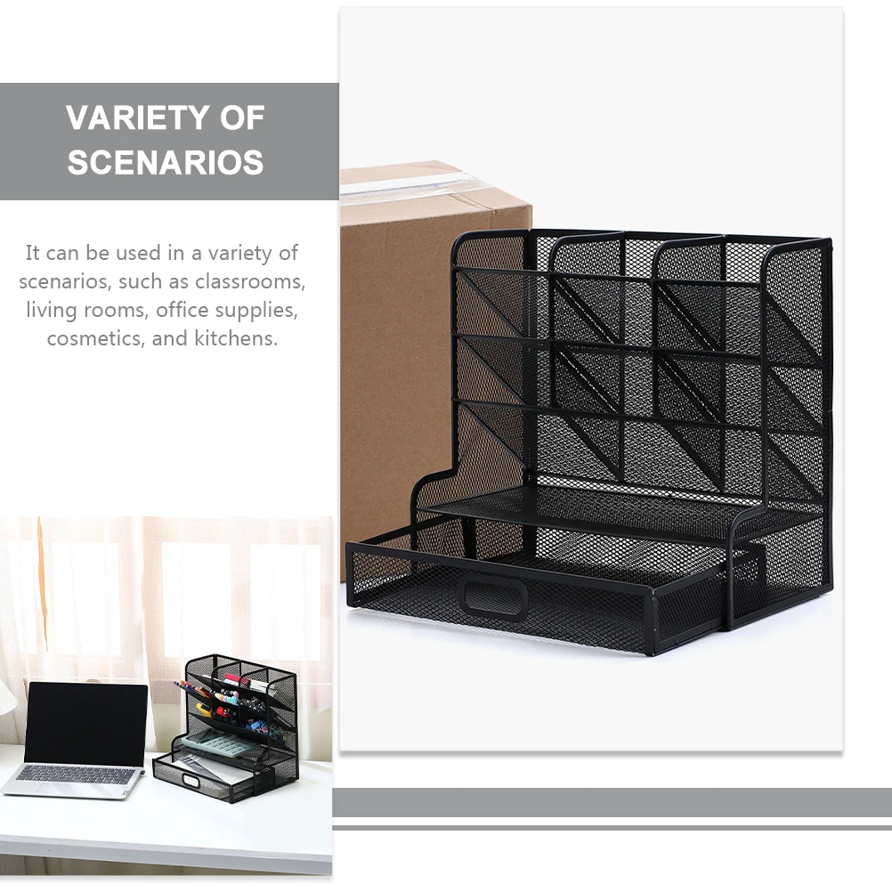 Multi Layer File Storage Box Desktop Organizer Black Metal Pen Holder Stationery Rack Art Supply Storage Home Decor Item
Multi Layer File Storage Box Desktop Organizer Black Metal Pen Holder Stationery Rack Art Supply Storage Home Decor Item