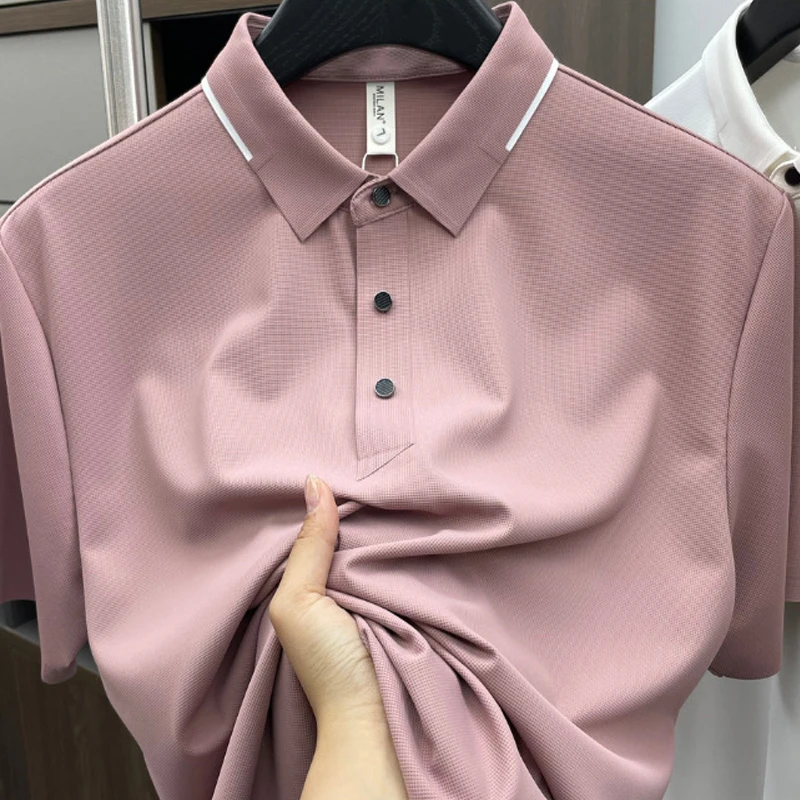 Men's Lce Silk Polo Shirt 2025 Summer Short Sleeve Solid Breathable Lightweight Business Casual Workwear Office Polo Shirt Man
Men's Lce Silk Polo Shirt 2025 Summer Short Sleeve Solid Breathable Lightweight Business Casual Workwear Office Polo Shirt Man