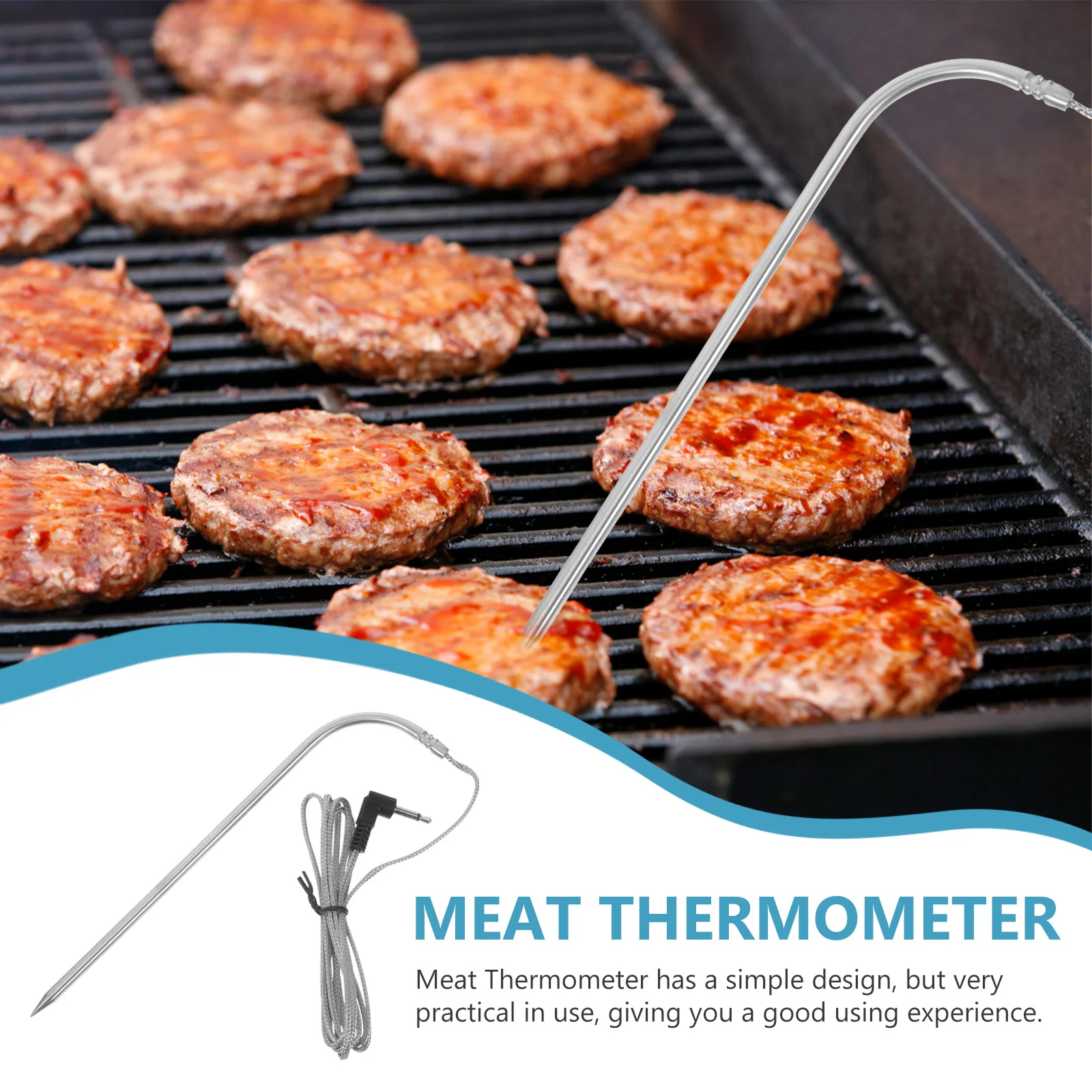 1Set Temperature Probe Meat Thermometer Stainless Steel Instant Read Bbq Grill Cooking Food Thermometer for Turkey Fish Baking
1Set Temperature Probe Meat Thermometer Stainless Steel Instant Read Bbq Grill Cooking Food Thermometer for Turkey Fish Baking