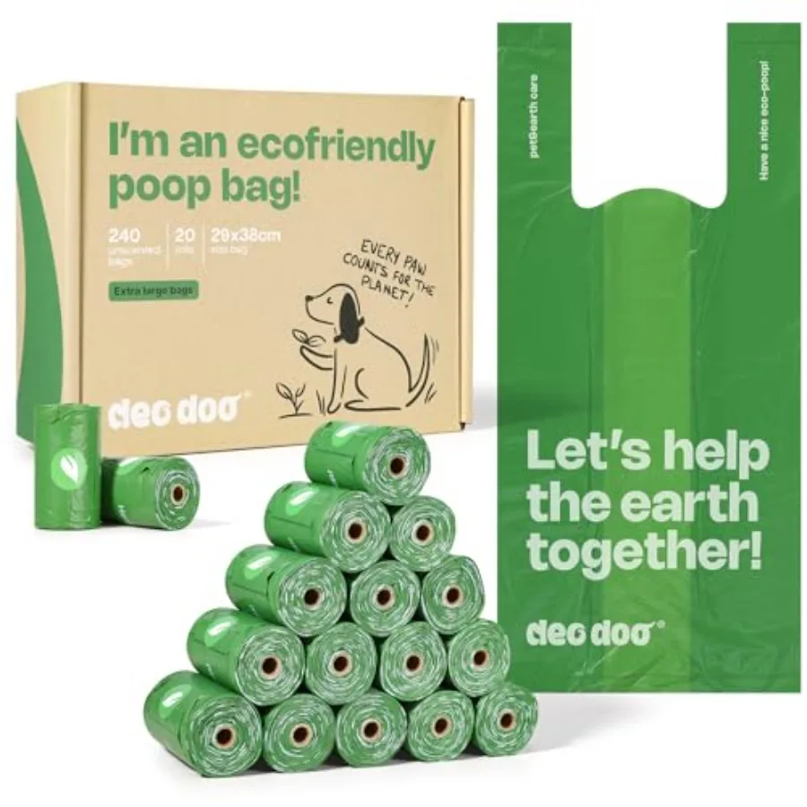Dog Poop Bags with Handles Large Size 20 Rolls 240 Counts Big Sizes Leak Proof and Extra Thick Waste Bags Refill Rolls for Walk
Dog Poop Bags with Handles Large Size 20 Rolls 240 Counts Big Sizes Leak Proof and Extra Thick Waste Bags Refill Rolls for Walk