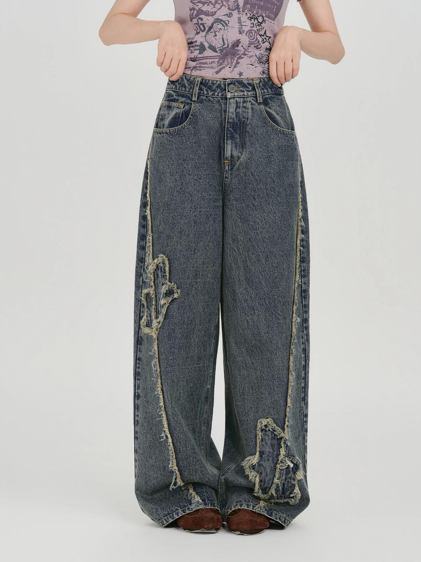 Girlyhalo American Retro Washed Wide Leg Jeans Women's Summer New Design Straight Long Pants Splicing Natural Waist Button Cl...
Girlyhalo American Retro Washed Wide Leg Jeans Women's Summer New Design Straight Long Pants Splicing Natural Waist Button Cl...