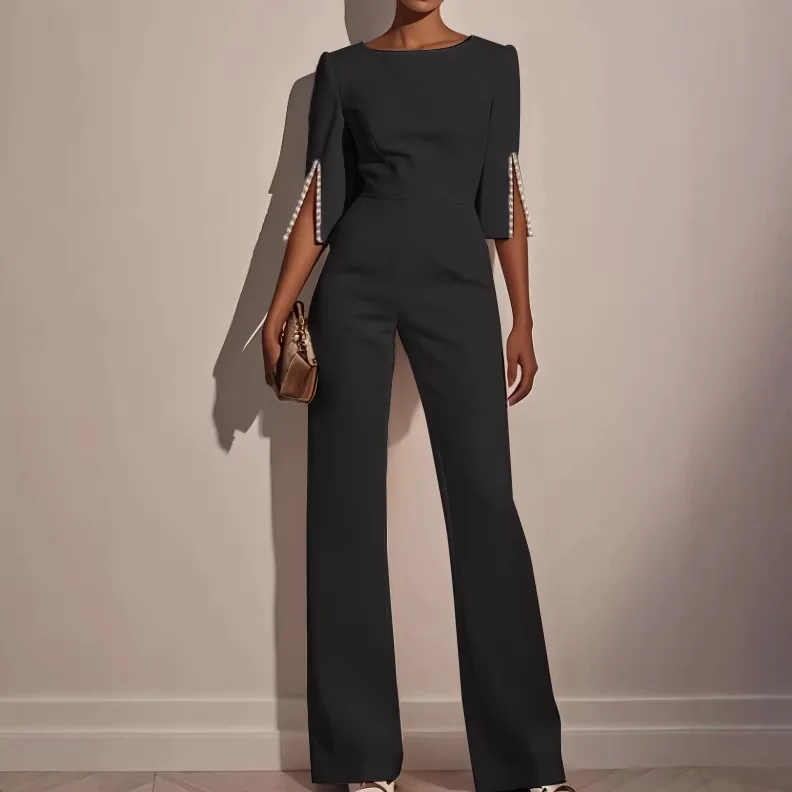 New Women's Solid Color Beaded Embellished Slim-fit Jumpsuit
New Women's Solid Color Beaded Embellished Slim-fit Jumpsuit