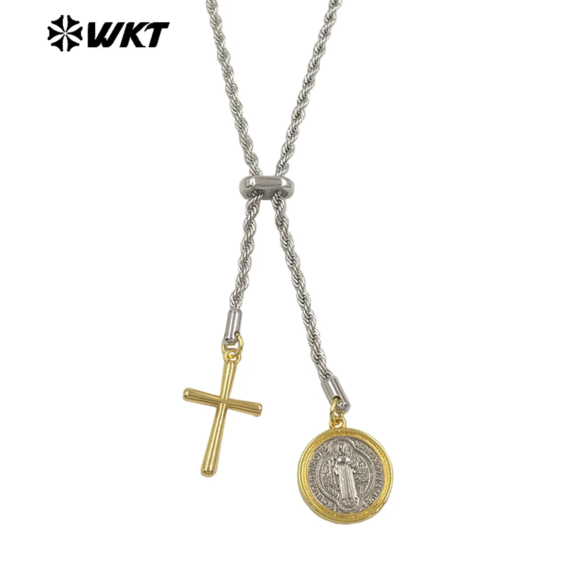 WT-JFN56 Серебряная цепочка в религиозном стиле с желтым латунным позолоченным крестом, круглые подвески, ожерелье, как женские повседневные украшения
WT-JFN56 Серебряная цепочка в религиозном стиле с желтым латунным позолоченным крестом, круглые подвески, ожерелье, как женские повседневные украшения