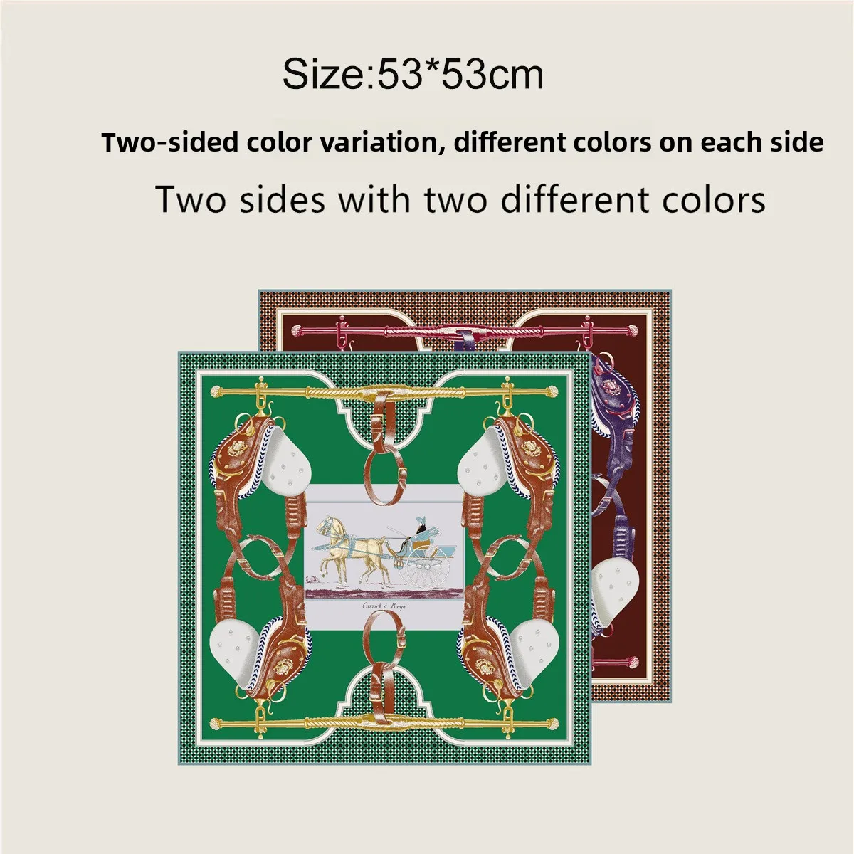 New 53cm Carriage Chain Ladies Scarf Versatile Decorative Roll Double Sided Small Silk Scarf Square Shawl for Casual Sport
New 53cm Carriage Chain Ladies Scarf Versatile Decorative Roll Double Sided Small Silk Scarf Square Shawl for Casual Sport