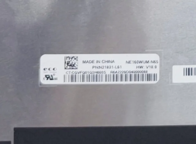 NE160WUM-N65 16.0'' Laptop LCD Screen Display Panel Matrix 1920*1200 EDP 40 Pins
NE160WUM-N65 16.0'' Laptop LCD Screen Display Panel Matrix 1920*1200 EDP 40 Pins