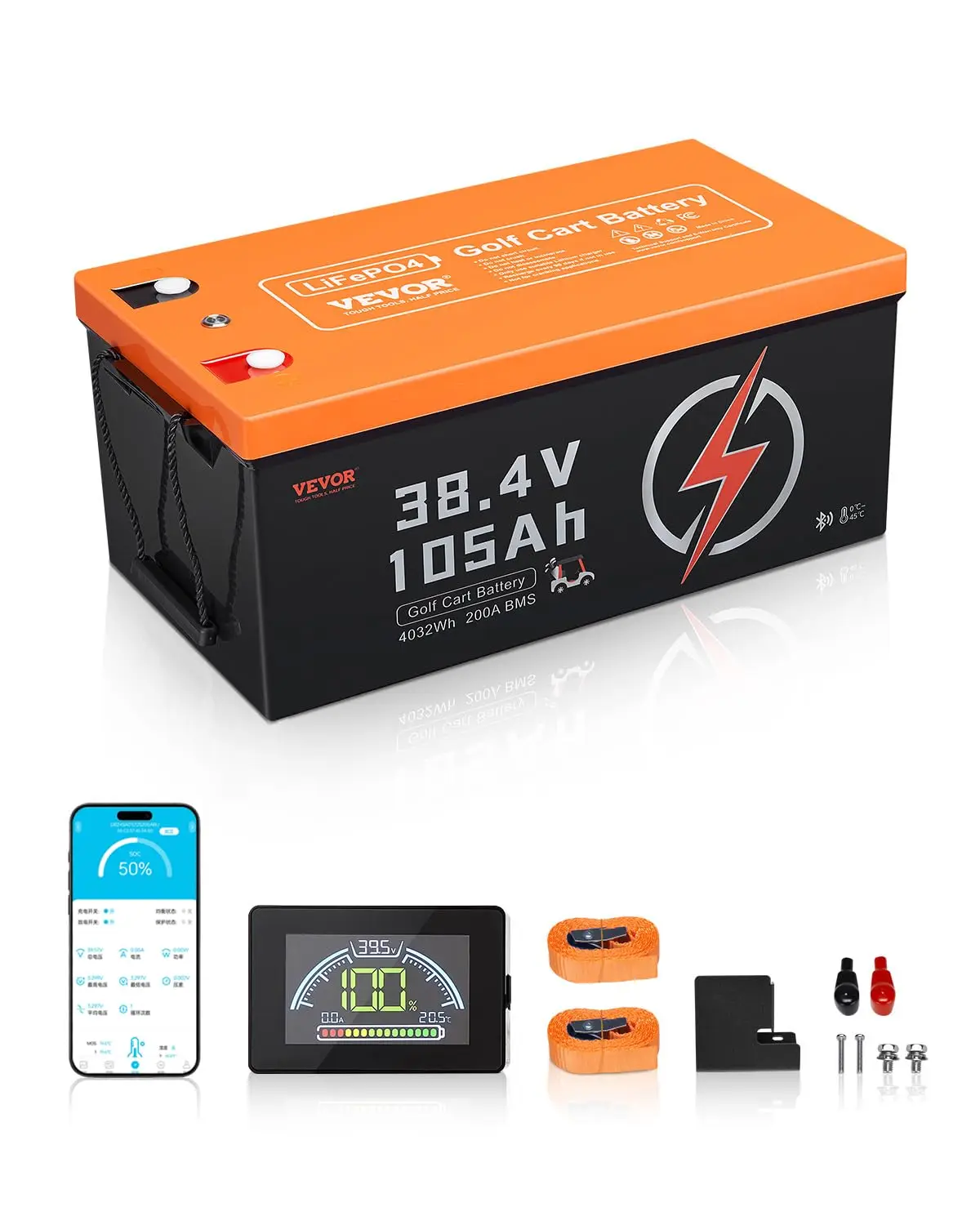 36V/48V 105Ah Golf Cart Lithium Battery, 36/48 Volt Golf Cart Battery with 200A BMS, LCD or Touch Monitor and Mobile, Custom
36V/48V 105Ah Golf Cart Lithium Battery, 36/48 Volt Golf Cart Battery with 200A BMS, LCD or Touch Monitor and Mobile, Custom