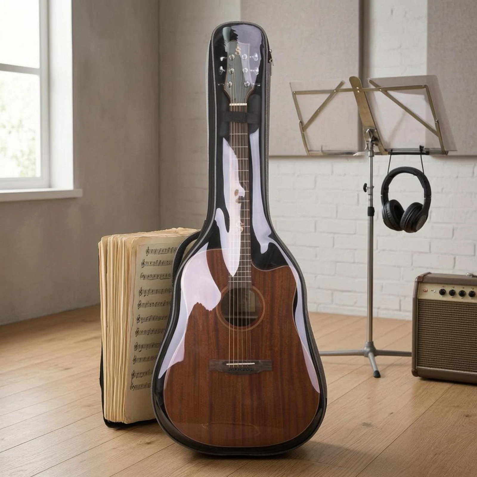 Transparent Guitar Bag Rubber Bottom Classical Guitar Bag Musical Gear Two Shoulder Straps Easy to Carry
Transparent Guitar Bag Rubber Bottom Classical Guitar Bag Musical Gear Two Shoulder Straps Easy to Carry
