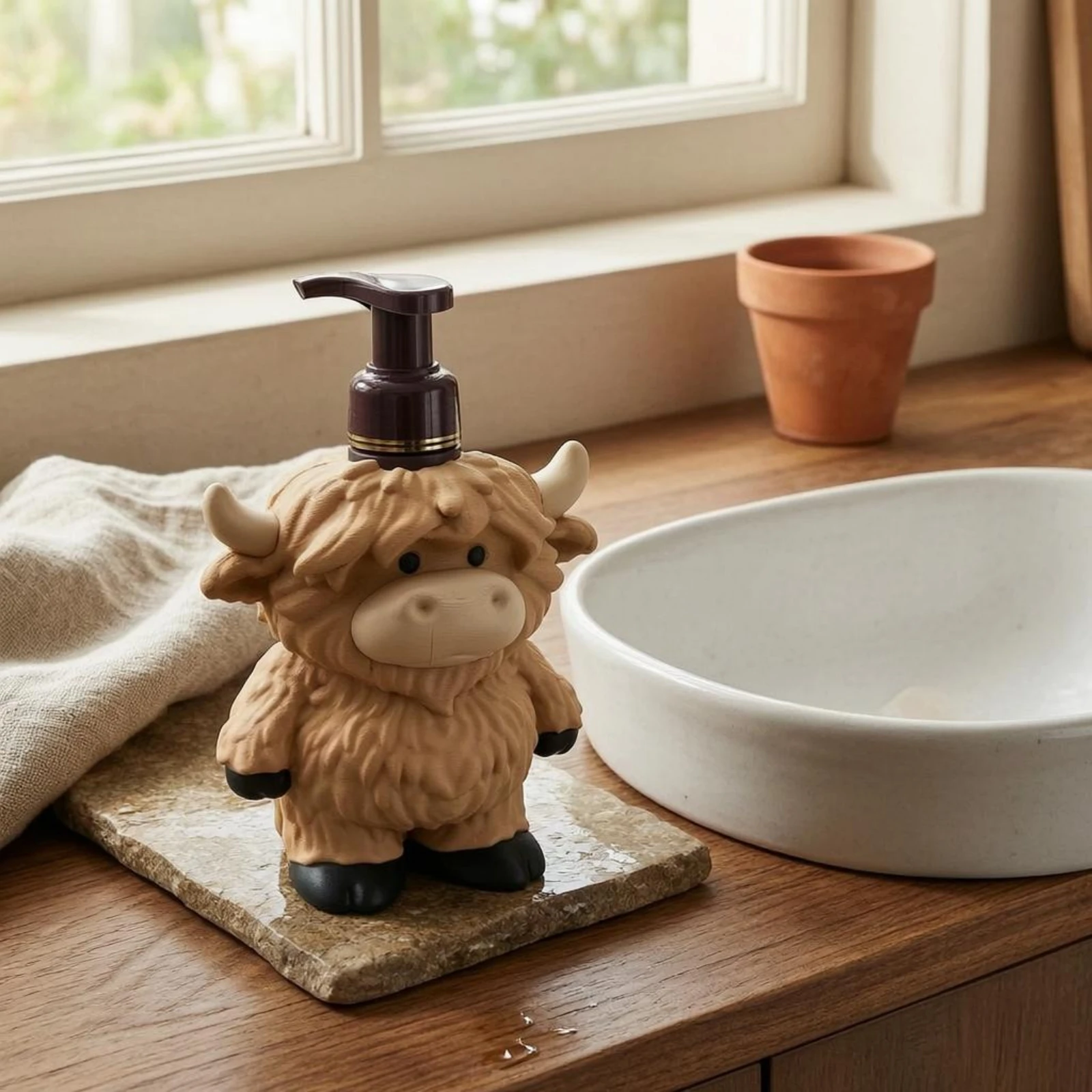 Highland Cow Soap Dispenser Textured Decorative Figurine Soap Dispenser Bathroom Accessory creatureShaped
Highland Cow Soap Dispenser Textured Decorative Figurine Soap Dispenser Bathroom Accessory creatureShaped