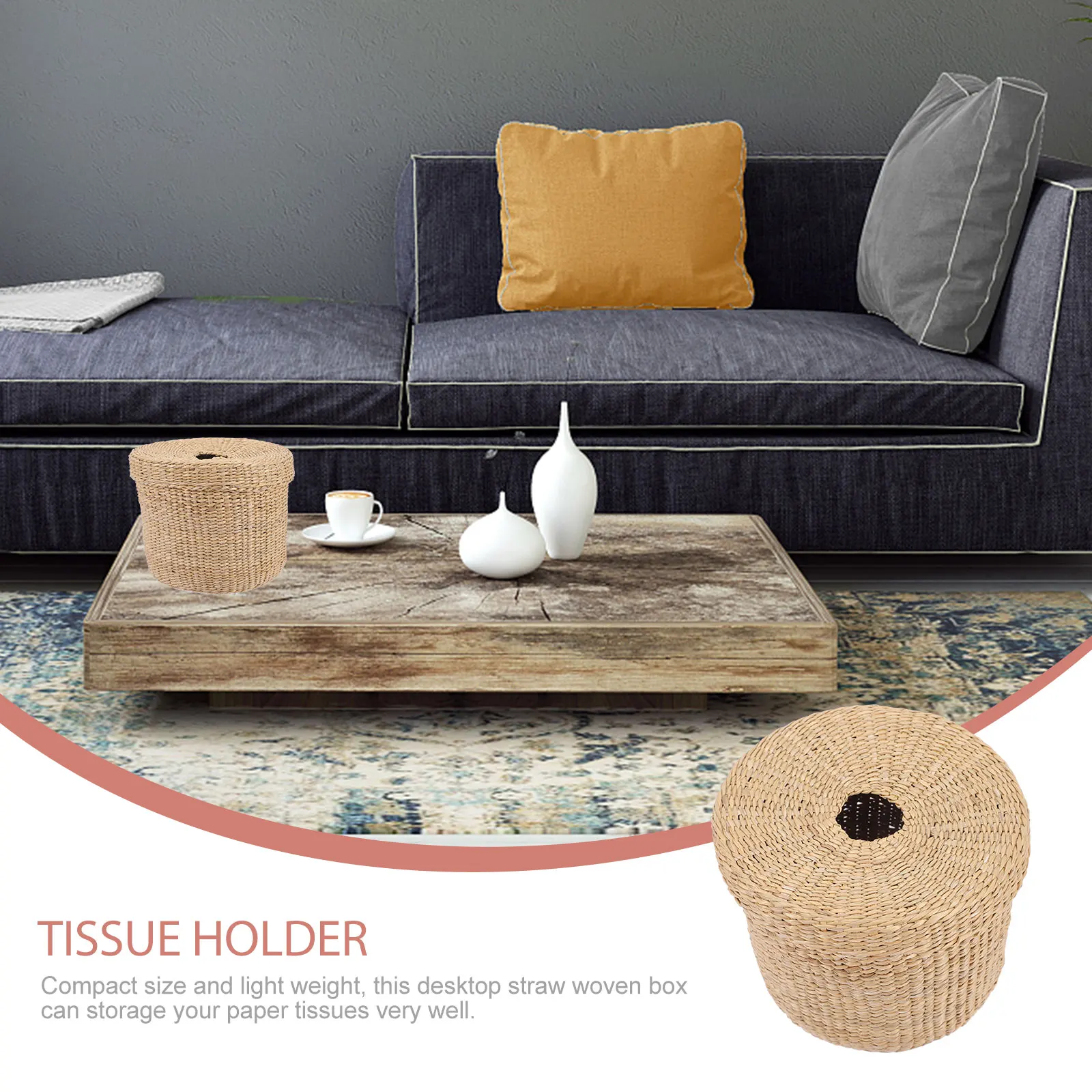 Straw Woven Desktop Tissue Box Natural Round Design Storage Case for Living Room Bedroom Car Decorative Napkin Holder
Straw Woven Desktop Tissue Box Natural Round Design Storage Case for Living Room Bedroom Car Decorative Napkin Holder
