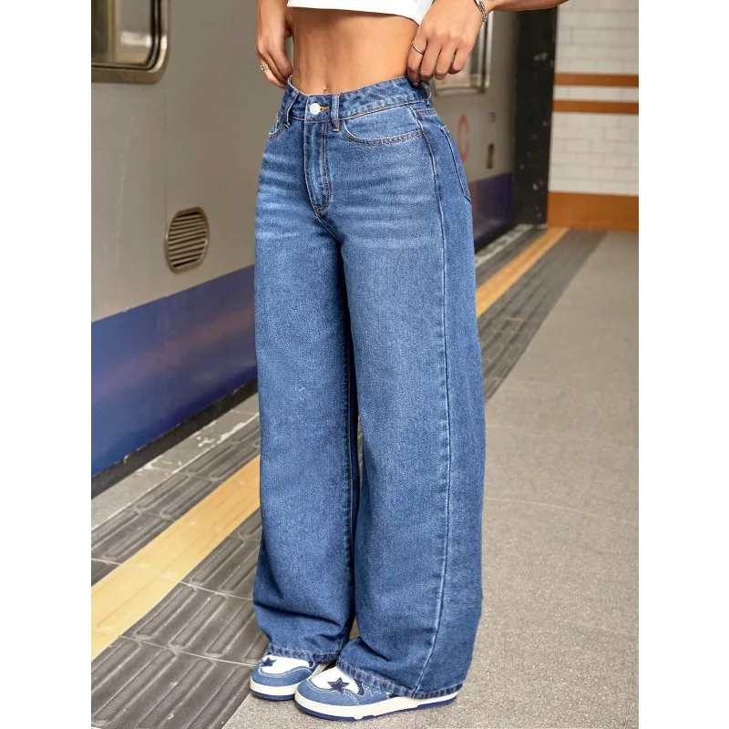 2026 Women Casual Relaxed Straight Leg Washed Jeans
2026 Women Casual Relaxed Straight Leg Washed Jeans
