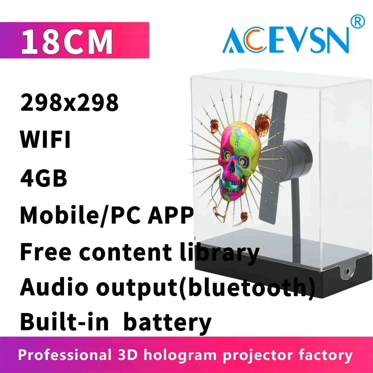 Portable Mini 3D Hologram Fan 18CM with Desktop Cover - Christmas Decoration Holographic Display, Advertising Projector for Home
Portable Mini 3D Hologram Fan 18CM with Desktop Cover - Christmas Decoration Holographic Display, Advertising Projector for Home
