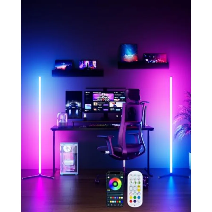 RGB Corner Floor Lamp 65" Color Changing Modern Corner Lamp with APP Control Modern LED Lamp with 16 Million Colors and Music S
RGB Corner Floor Lamp 65" Color Changing Modern Corner Lamp with APP Control Modern LED Lamp with 16 Million Colors and Music S