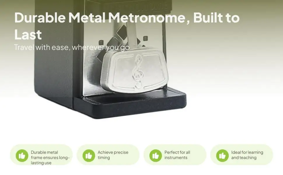 Mechanical Metronome Metal High Precision Tempo Universal Digital Counting Loud Sound for Piano Guitar Violin Drum Practice
Mechanical Metronome Metal High Precision Tempo Universal Digital Counting Loud Sound for Piano Guitar Violin Drum Practice