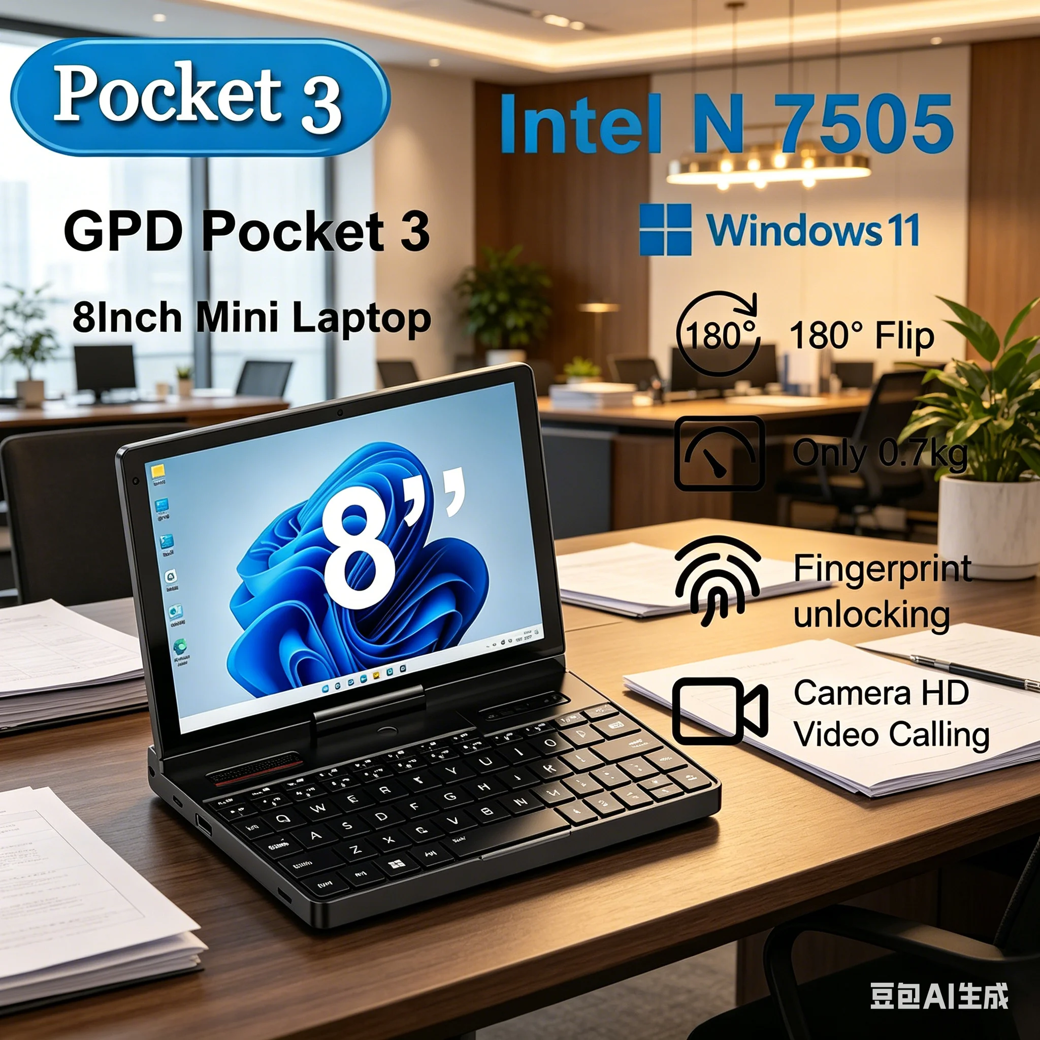 GPD Pocket 3 8" New Handheld Notebook Intel Gold 7505 16GB 512GB SSD Full-featured Windows 11 Modular PC
GPD Pocket 3 8" New Handheld Notebook Intel Gold 7505 16GB 512GB SSD Full-featured Windows 11 Modular PC