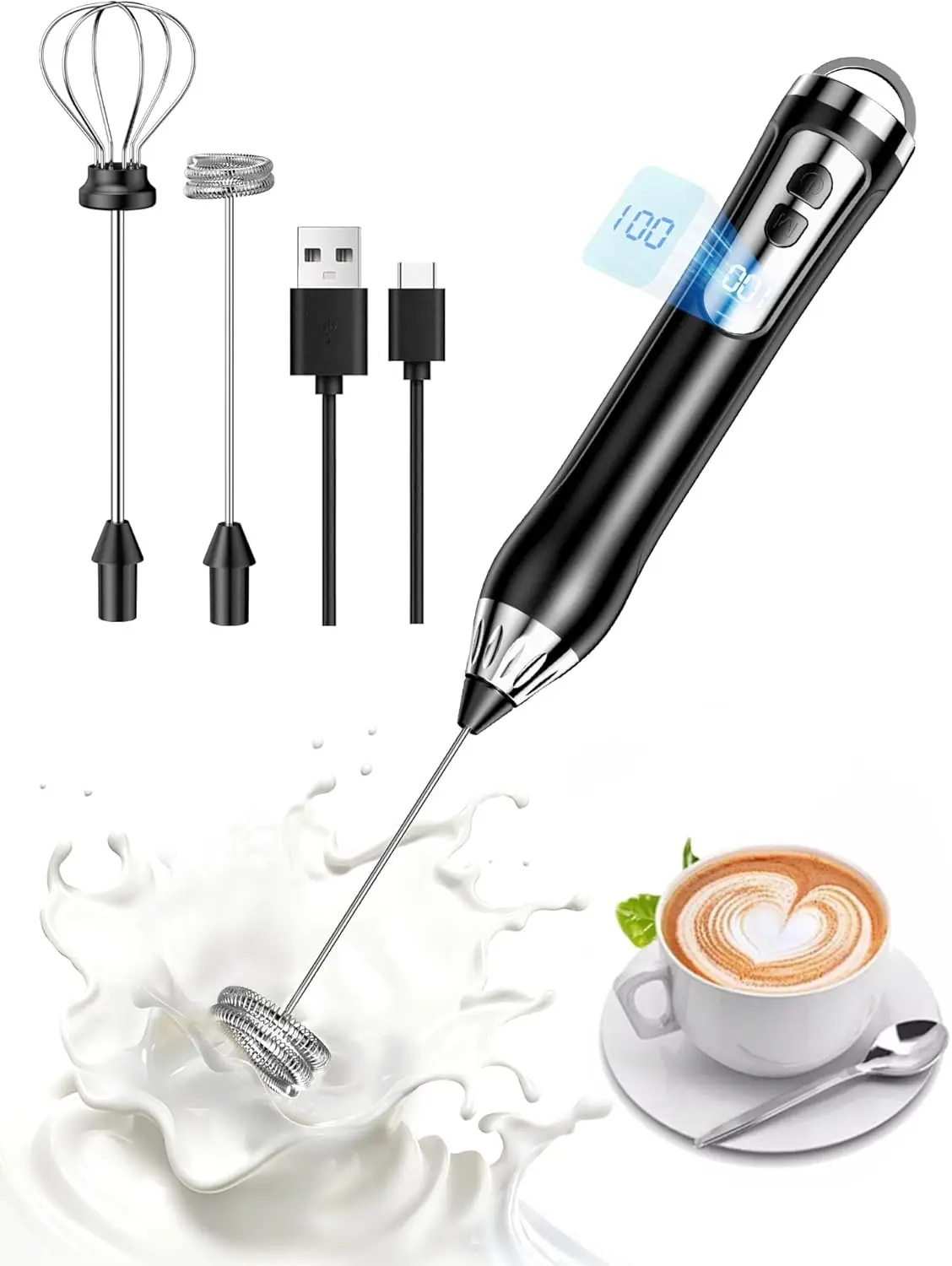 IP67 Waterproof Milk Frother, 3-Speed Handheld Foamer, USB-C Rechargeable for Lattes & Matcha
IP67 Waterproof Milk Frother, 3-Speed Handheld Foamer, USB-C Rechargeable for Lattes & Matcha
