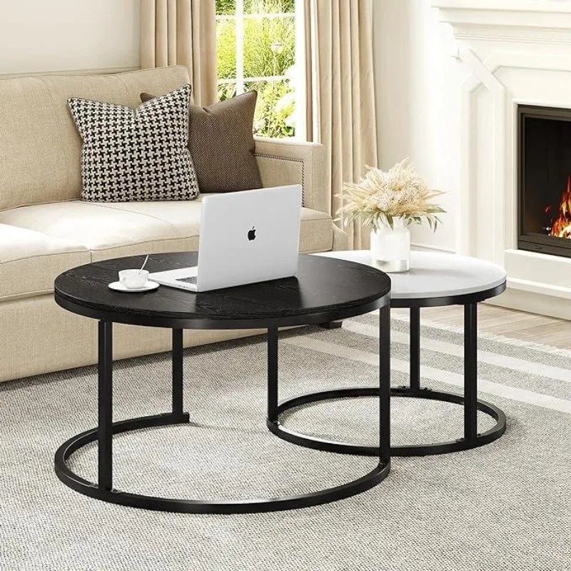 YITAHOME Nesting Coffee Table Set of 2, Modern Round Stacking Circle Coffee Tables with Storage, Wooden Top Metal FramCente
YITAHOME Nesting Coffee Table Set of 2, Modern Round Stacking Circle Coffee Tables with Storage, Wooden Top Metal FramCente