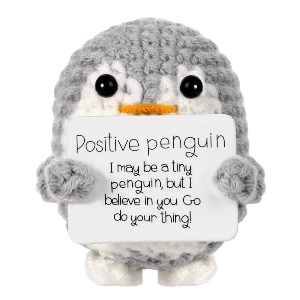 Positive Penguin Crochet Animal Doll Handmade Yarn Knit Potato Cucumber Duck Plush Decor Gift Desk Ornament Mood Support Figures
Positive Penguin Crochet Animal Doll Handmade Yarn Knit Potato Cucumber Duck Plush Decor Gift Desk Ornament Mood Support Figures