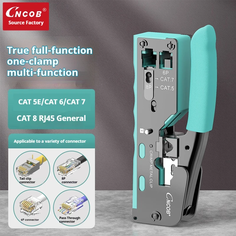 CNCOB Cat7/Cat8 Rj45 Tail Clip Connector Crimping Pliers, Pass Through Crimper, Cat5e, Cat6 Cable Clamp Rj11 8P 6P network tool
CNCOB Cat7/Cat8 Rj45 Tail Clip Connector Crimping Pliers, Pass Through Crimper, Cat5e, Cat6 Cable Clamp Rj11 8P 6P network tool