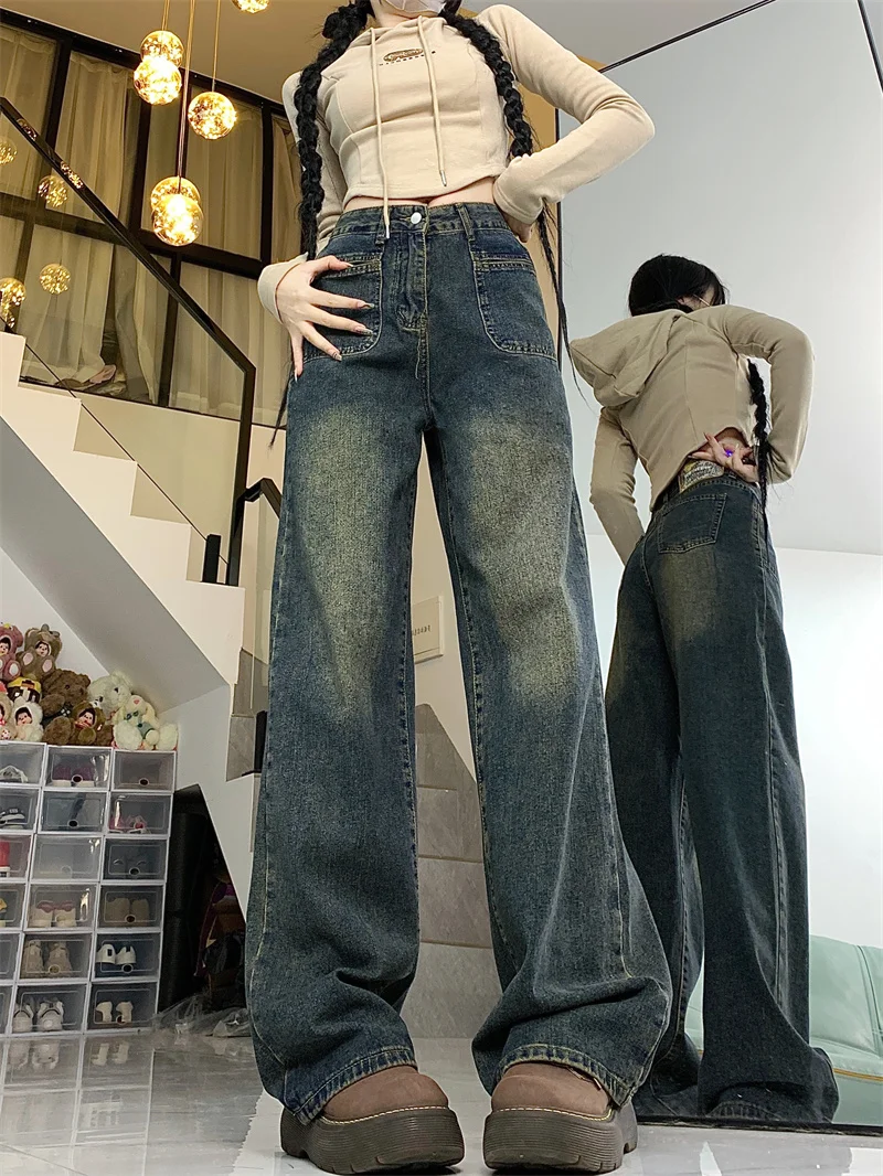 Women's Wide Leg Straight Jeans High Waist Cement Grey Thin New Summer plus Size Loose Slimming Jeans Casual Style
Women's Wide Leg Straight Jeans High Waist Cement Grey Thin New Summer plus Size Loose Slimming Jeans Casual Style