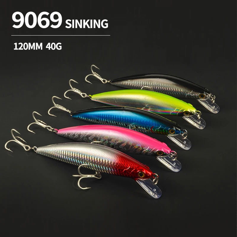 40g 120mm Heavy Sinking Minnow Lures Long Casting Artificial Hard Baits Seabass Trout Swimbait Pesca Wobbler Fishing Equipment
40g 120mm Heavy Sinking Minnow Lures Long Casting Artificial Hard Baits Seabass Trout Swimbait Pesca Wobbler Fishing Equipment