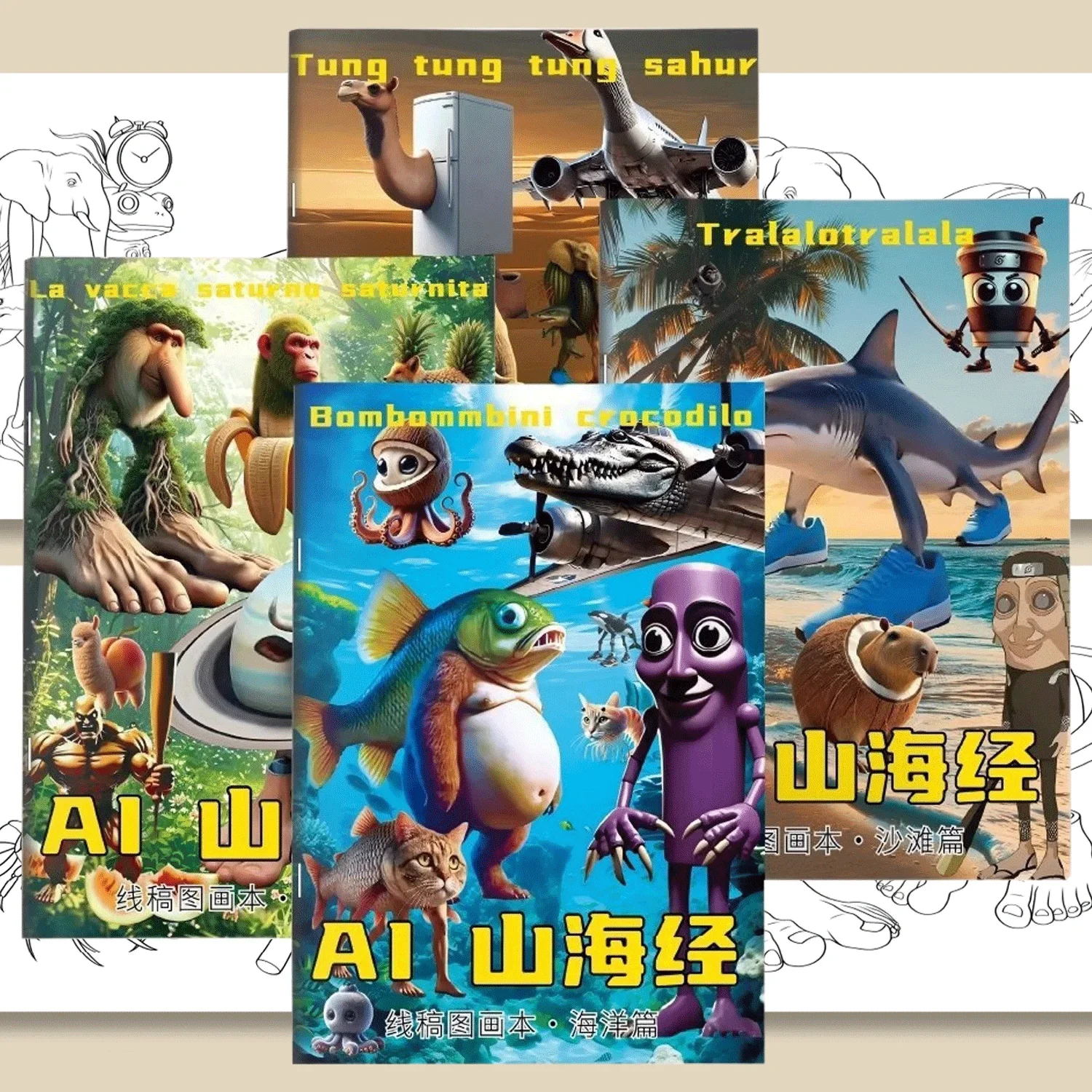 Italian Brainrot Coloring Books Anime Game Tung Tung Tung Sahur Coloring Drawings Stationery Funny Tralalelo Stick Figures Gift
Italian Brainrot Coloring Books Anime Game Tung Tung Tung Sahur Coloring Drawings Stationery Funny Tralalelo Stick Figures Gift