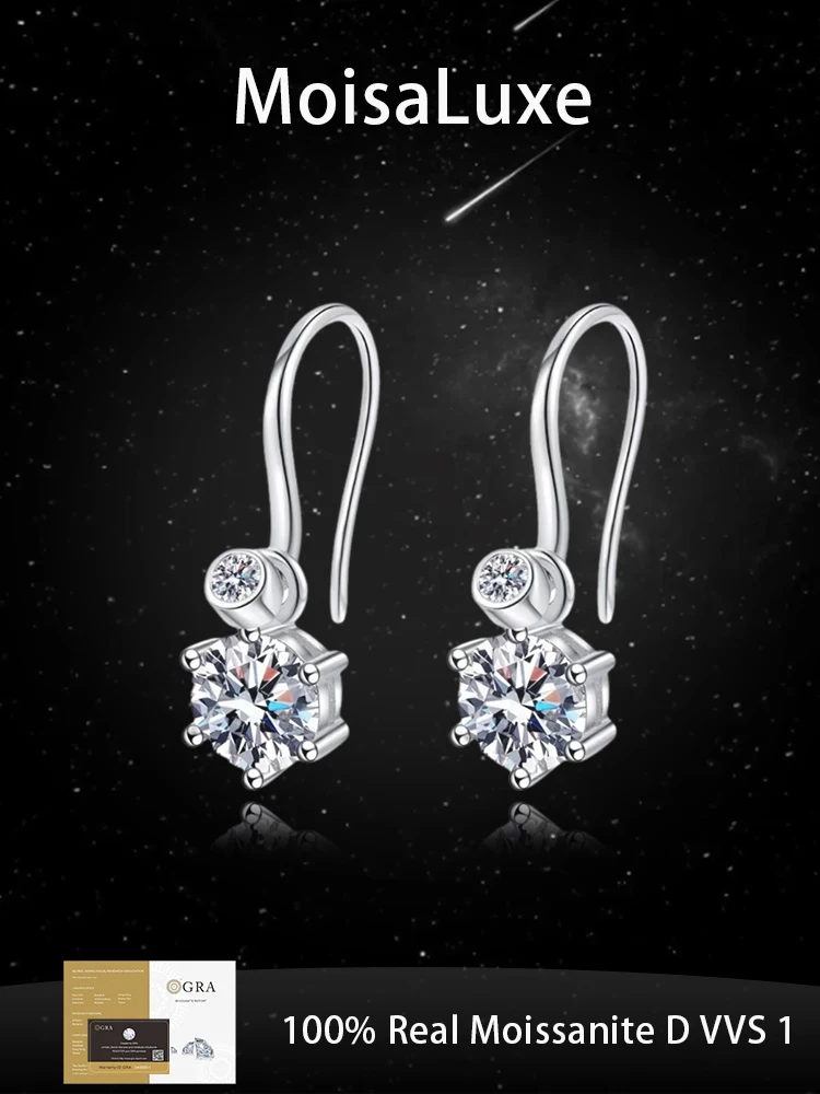 MoisaLuxe Official Store Moissanite Plata Sterling 925 Sterling Sterling Silver Temperament Stud Earrings Fashion Jewelry Gift
MoisaLuxe Official Store Moissanite Plata Sterling 925 Sterling Sterling Silver Temperament Stud Earrings Fashion Jewelry Gift