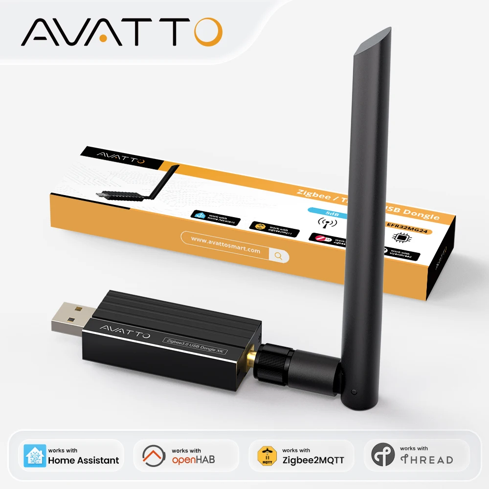 AVATTO ZigBee/Thread USB Dongle EFR32MG24 Zigbee3.0 USB Stick ZBdongle Support Home Assistant Zigbee2MQTT OpenHAB ZHA
AVATTO ZigBee/Thread USB Dongle EFR32MG24 Zigbee3.0 USB Stick ZBdongle Support Home Assistant Zigbee2MQTT OpenHAB ZHA
